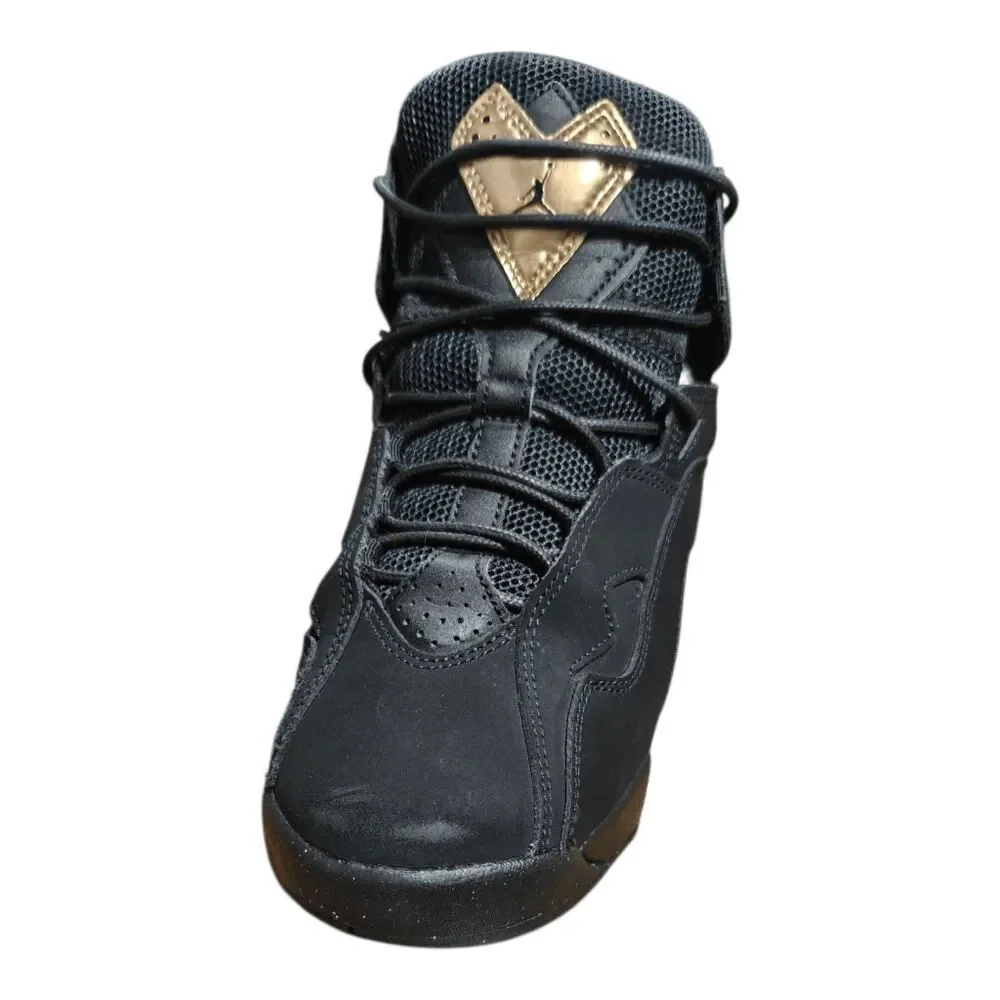 NIKE Air Jordan True Flight 'Black Metallic Gold' Sneakers Size 5.5Y
